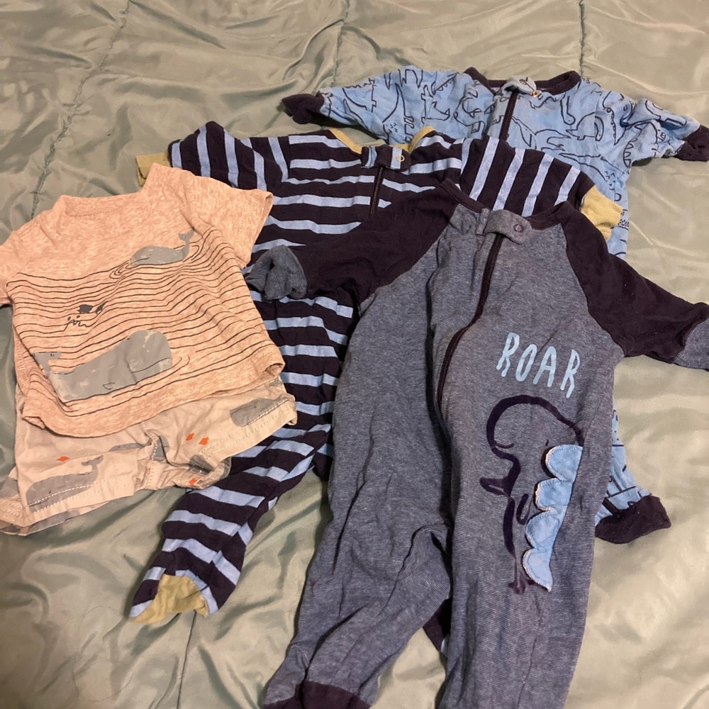 Newborn lot sleepers and outfit